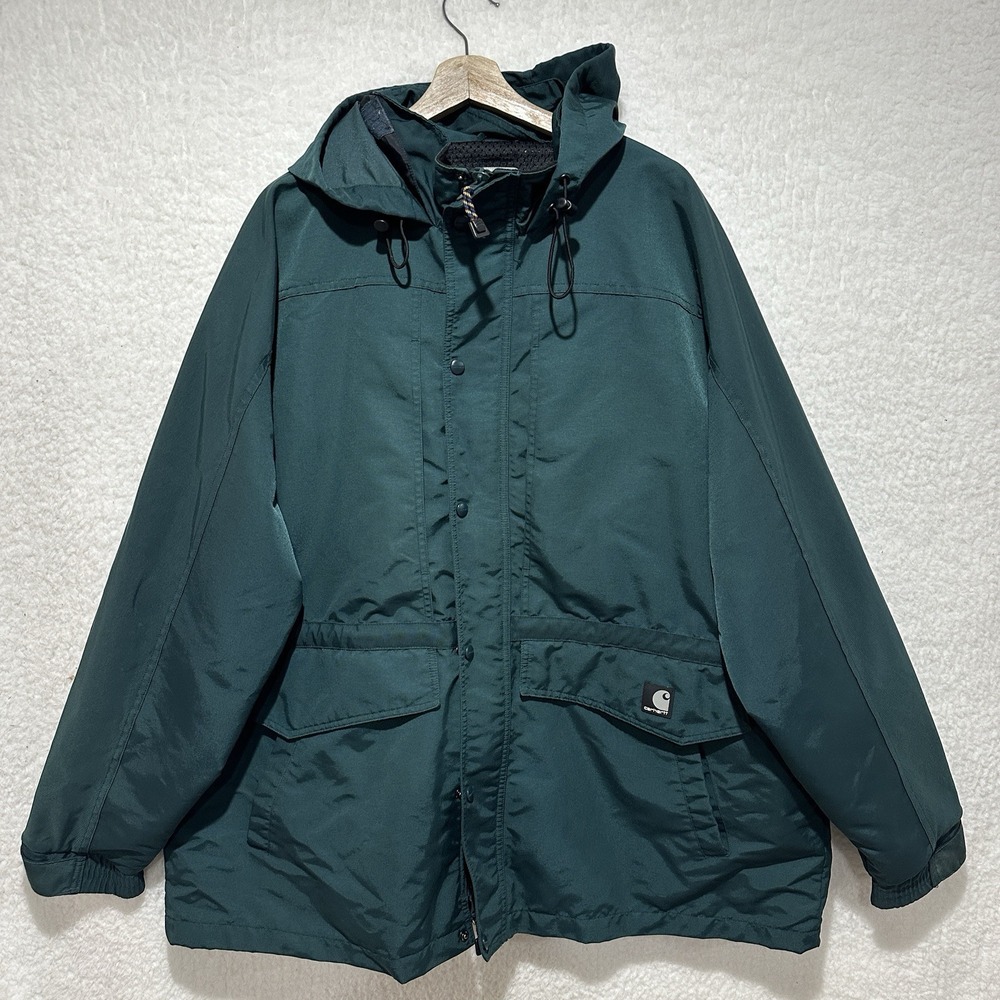 Vintage‎ Carhartt Green Workshield C48 Mesh Lined Outdoor Work Jacket Size 2XL?